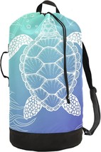 Sea Turtle Laundry Bag Backpack Bags Mesh Wash Laundry Bags Dirty Clothes Organi - £32.77 GBP