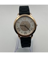 Claire’s Rose Gold Tone Watch Black Silicone Band, New Battery, Fits 8.5... - $251.26 MXN