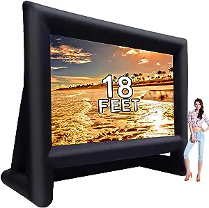 18 Feet Inflatable Outdoor Projector Movie Screen - Package With Rope, B... - £174.63 GBP