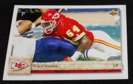 1992 Upper Deck Tracy Simien 451 Kansas City Chief NFL Football Sports Card RARE - £12.70 GBP