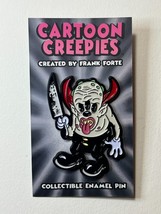 Cartoon Creepies Red Triclops w/ Knife 2&quot; Soft Enamel pin designed Frank Forte - £9.06 GBP