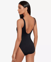 Lauren Ralph Lauren Sz 12 Sash Swimsuit Black Luxury Solid One-Piece Sli... - $64.34