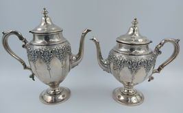 Sterling Silver Ornate Repousse Floral Tea & Coffee Service by Revere Silver Co image 2