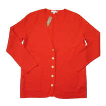 NWT J.Crew Giselle V-neck Sweater-Blazer in Bold Red Orange Knit Cardiga... - £87.92 GBP