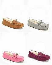New Old Navy Women Sueded Sherpa Comfy Purple Pink Brown Moccasin Slippers 5 - £15.81 GBP