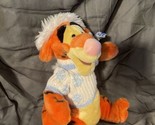 Disney Store Tigger In Snowflake Sweater 14&quot; Winnie the Pooh Plush - $17.82
