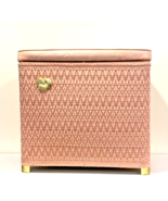 PINK !! MCM Wicker Laundry Hamper Hollywood Regency Vinyl Padded Top HAR... - $3,284.92 MXN