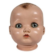 Vintage 1950s Hard Plastic Doll Head With Sleepy Hazel Eyes Decor CREEPY - £45.75 GBP