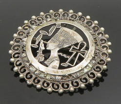 MIDDLE EAST 925 Silver - Vintage Egyptian Queen Nefertiti Brooch Pin - BP9400 - £67.02 GBP