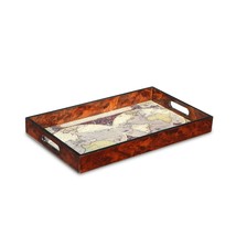 World Map Vintage Burlwood Serving Tray - $1,434.47 MXN