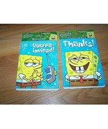 8 Spongebob Squarepants Party Invitations &amp; Thank You Cards &amp; Envelopes New - £9.59 GBP