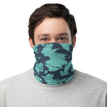 Abstract Brush Art Design Blue Grey Breathable Washable Neck Gaiter - £12.88 GBP