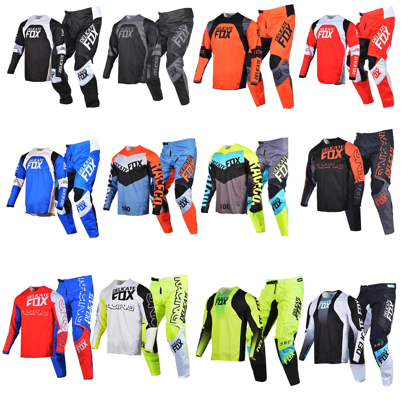 E fox motocross gear set jersey pants 180 360 mx combo moto enduro atv outfit equipment thumb200