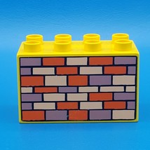 Duplo Lego Bob Builder 1 Yellow Bricks 2 x 4 x 2 Brick Wall Pattern Brick - £1.83 GBP