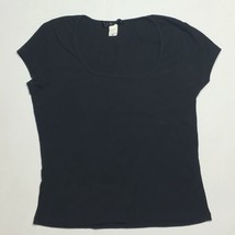 Central Park West Women&#39;s Black Tshirt Size Medium Short Sleeve Scoop Neck - £31.31 GBP
