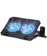 Laptop Cooling Pad Chill Mat 2 Quiet Fans LED Lights 2 USB Ports Noteboo... - €19,55 EUR
