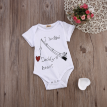 New Infant Baby By Boy Clothes Girl Babygrowth Playsuit Romper I Hooked Daddys H - £7.94 GBP+