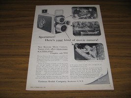 1956 Print Ad Kodak Brownie Movie Camera Fishing,Canoe &amp; Squirrel - $10.94