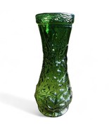 VTG Tall Green Embossed Foxtails Oak Leaf Rustic Textured Glass Vase  16... - $59.39