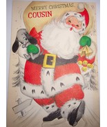 Vintage Hallmark Merry Christmas Cousin Santa With Bag Child’s Card  - £3.98 GBP