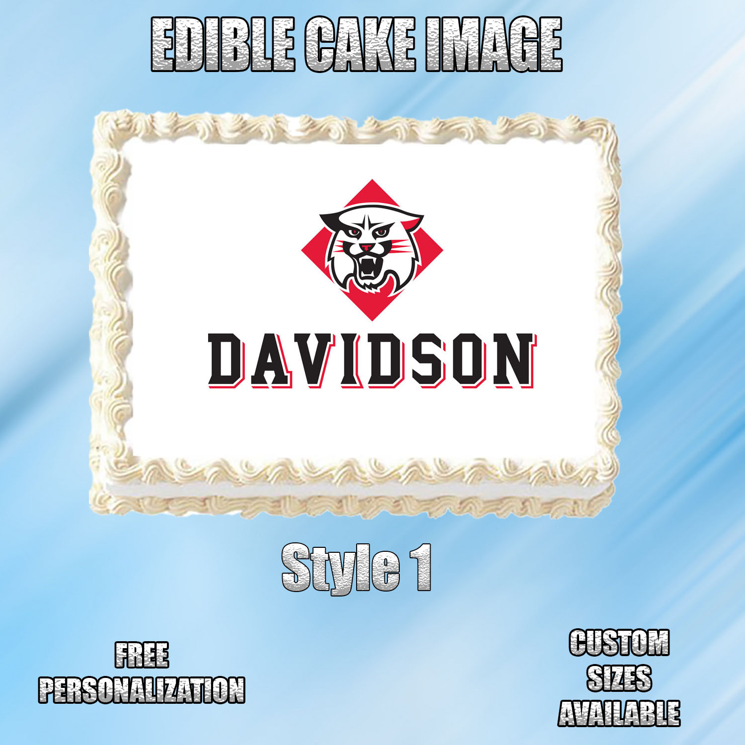 Davidson Edible Image Topper Cupcake Frosting 1/4 Sheet 8.5 x 11&quot; - $11.75