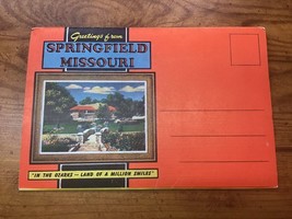 Vtg Souvenir Color Fold-Out Postcard Album Springfield Missouri Ozarks MO - £8.75 GBP