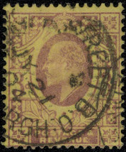ZAYIX 1902 Great Britain 132 used 3p dull purple on org yel Edward VII 031922S20 - £9.08 GBP