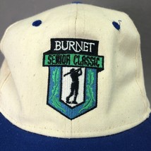 BURNETT SENIOR CLASSIC GOLF EMBROIDERED LOGO BEIGE ADJUSTABLE SNAPBACK C... - $5.20