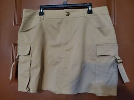 SheIn Curve Cargo Mini Skirt Womens 2XL Brown Khaki Canvas Pockets Casual Ladies - £11.66 GBP