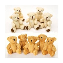 NEW 10 X Cute And Cuddly Small Teddy Bears - 5 X Brown And 5 X White - G... - £37.96 GBP