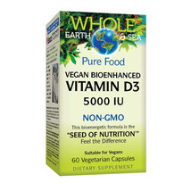 Natural Factors Whole Earth & Sea Vitamin D3 5000 IU, 60 Vegetarian Capsules - £20.45 GBP