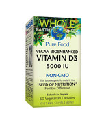 Natural Factors Whole Earth &amp; Sea Vitamin D3 5000 IU, 60 Vegetarian Caps... - $35.30 CAD