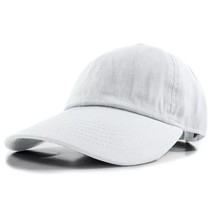 White Plain Solid Polo Baseball Hat Washed Cotton Adjustable Cap Mens Wo... - $14.99