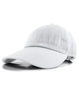 White Plain Solid Polo Baseball Hat Washed Cotton Adjustable Cap Mens Womens - $14.99