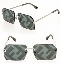 FENDI FS SKY FE40043U Silver Gray FF Mirrored Print Unisex Sunglasses FE... - £465.83 GBP