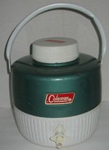 Vtg Coleman Green Metal White Plastic Water Drink Cooler Events Dispenser Spout - £20.08 GBP