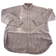 Tommy Hilfiger Shirt Mens Extra Large Brown Checkered Button Up Career B... - $63.65 MXN