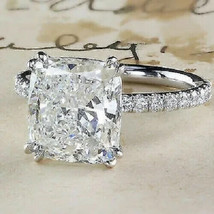 5Ct Taglio Cushion Lab-Created Diamante Fidanzamento Ring 14K Oro Bianco... - £98.90 GBP