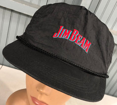 VTG Jim Beam Whiskey Black Nylon Snapback Baseball Cap Hat - £11.90 GBP