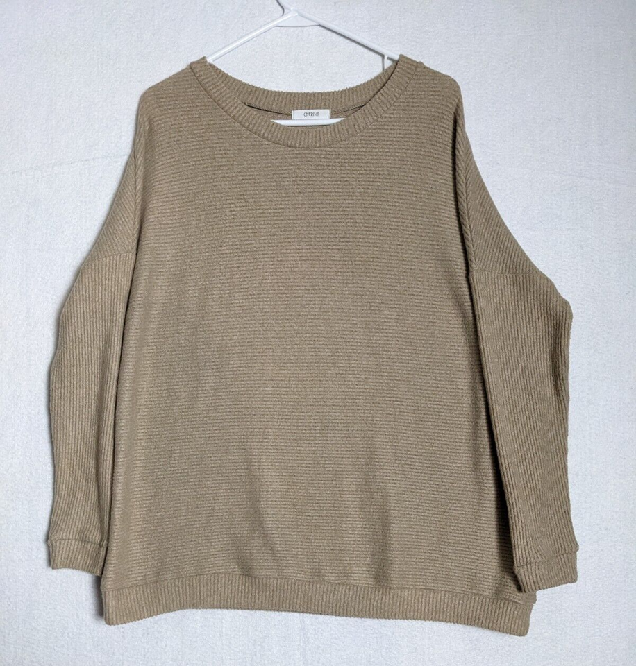 Cherish Womens Pullover Sweater Top Size S Polyester Blend Beige - $11.41