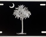 Engraved SC Classy Palmetto Palm Tree Flag Diamond Etched License Plate ... - $21.79