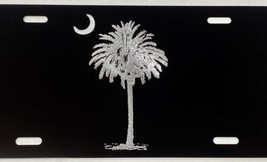 Engraved SC Classy Palmetto Palm Tree Flag Diamond Etched License Plate ... - £16.28 GBP