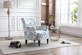 Armchair Modern Accent Sofa with Linen surface,Leisure Chair - Blue - £153.27 GBP