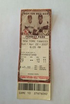 2007 Boston Red Sox April, 22 Ticket Stub Hit 4 Straight HR&#39;s To Beat Yankees - £53.74 GBP