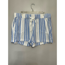 Caslon Womens Casual Shorts Blue White Stripe Pocket Mid Rise Drawstring... - £17.39 GBP