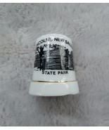 VINTAGE LINCOLNS NEW SALEM STATE PARK PORCELAIN THIMBLE ILLINOIS SOUVENIR - $9.73