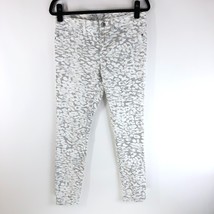 Calvin Klein Womens Skinny Jeans Leopard Print Stretch Gray White 6 - £10.04 GBP