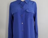 Juicy Couture ballad blue Sloane 100% silk blouse size 2 new - $38.60