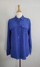 Juicy Couture ballad blue Sloane 100% silk blouse size 2 new - $38.60