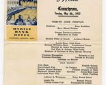 Myrtle Bank Hotel Luncheon Menu Kingston Jamaica British West Indies 1937 - £27.66 GBP